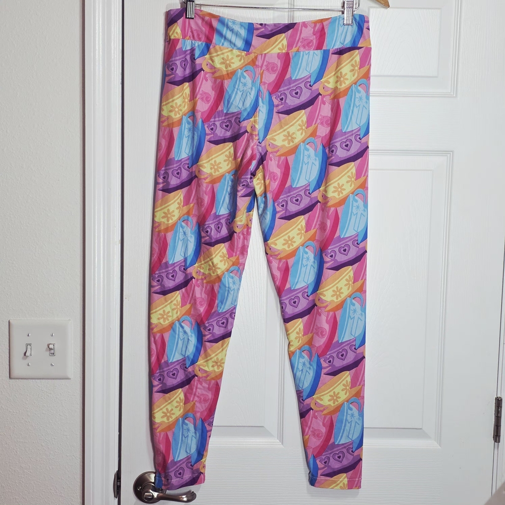 Disney Parks Alice in Wonderland Teacup Print Leggings Womens L Multicolor Pink - Picture 4 of 5